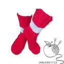 Ponožky červená - proužek světlá
