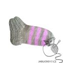 Kotníkové ponožky - šedá a fialové proužky