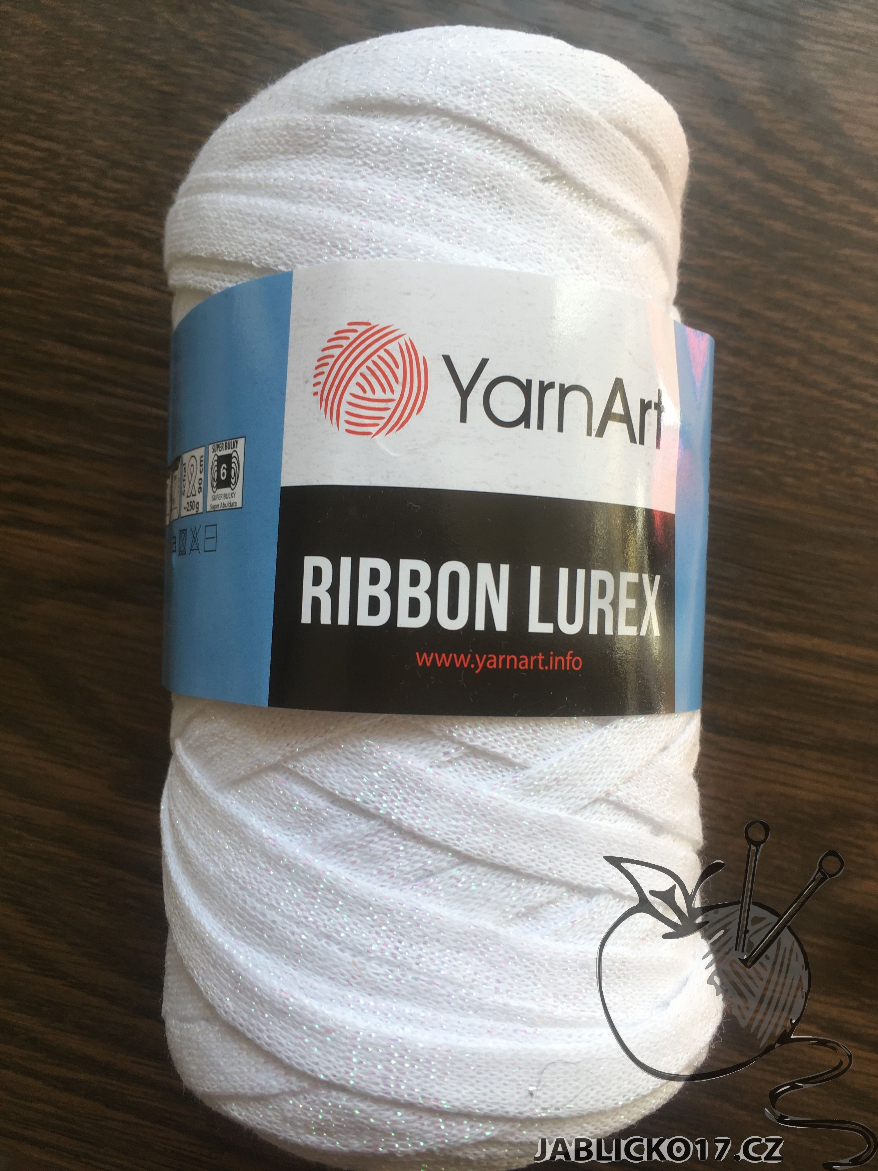 Ribbon lurex bílá