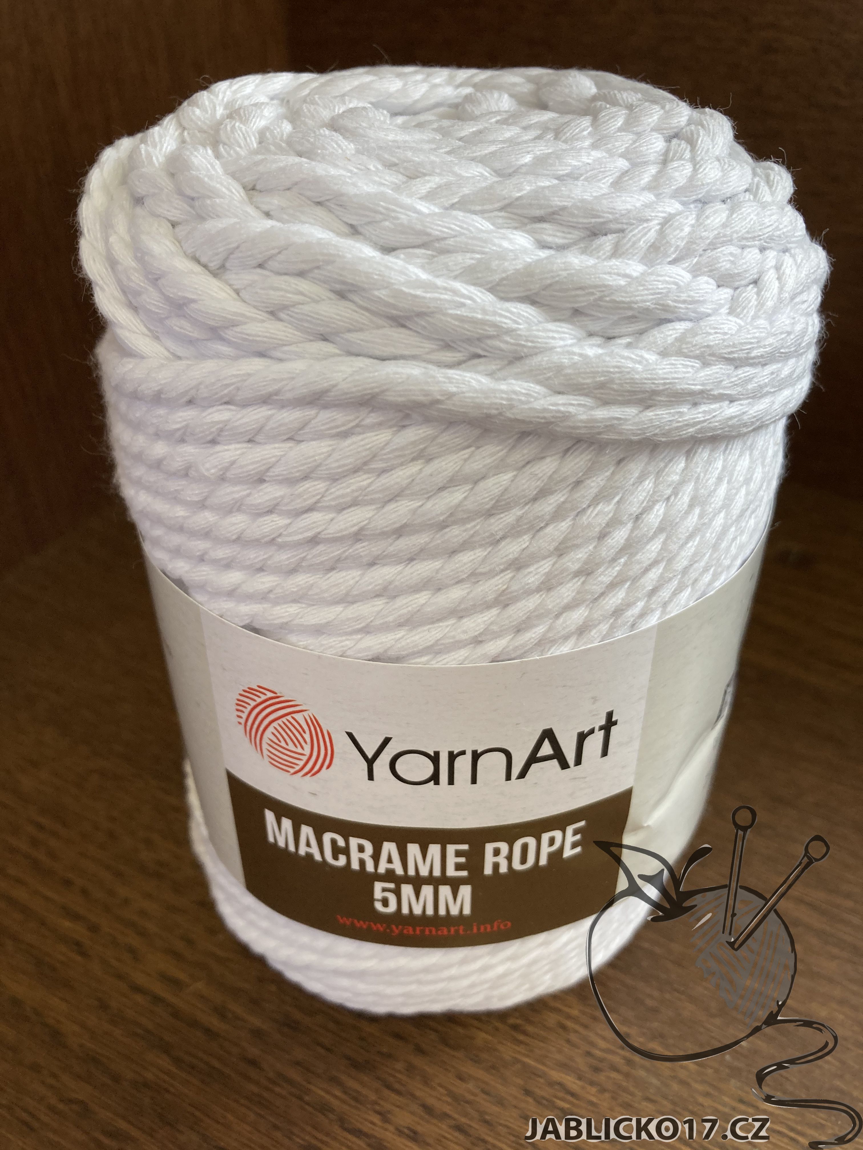 Macrame ROPE 5mm bílá